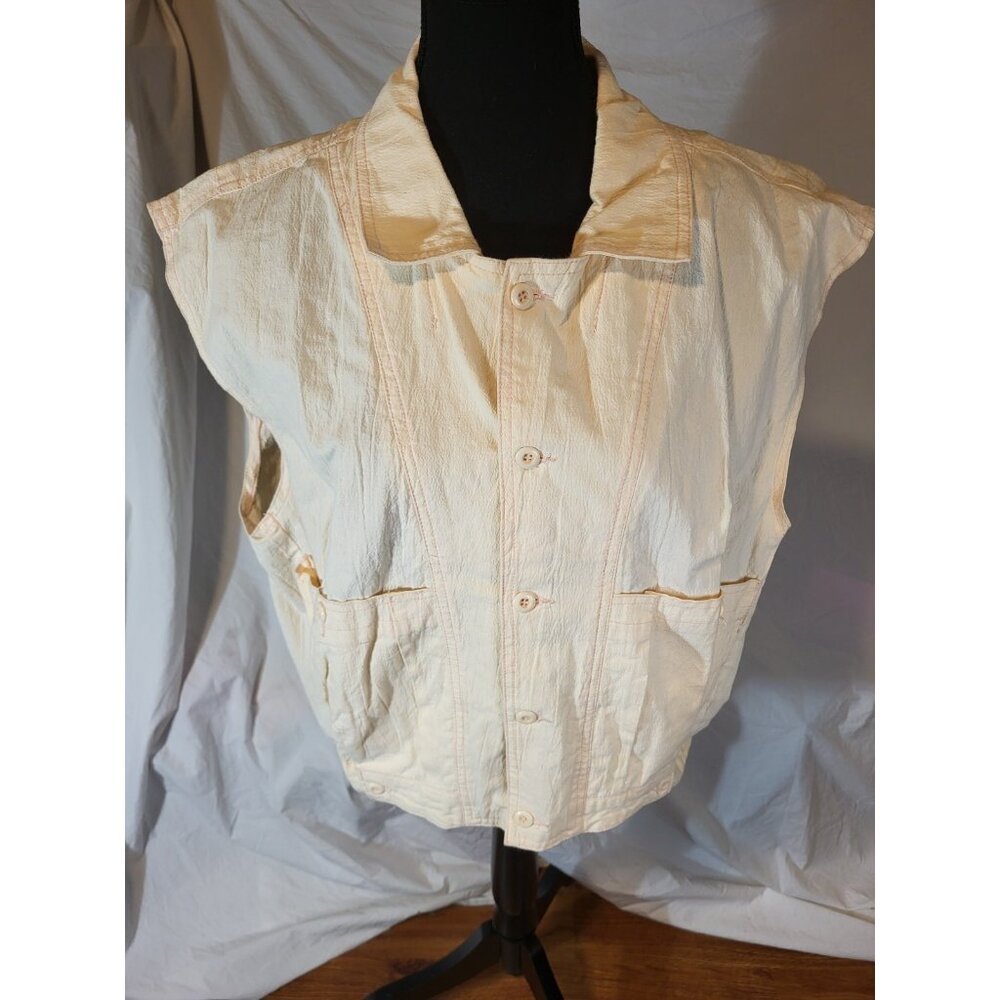 Vintage Organically Grown Size Large Peach Pink Cotton‎ Vest